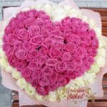 Букет из 101 розы в виде сердца